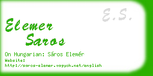elemer saros business card