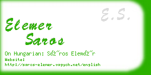 elemer saros business card